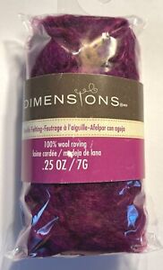 Dimensions Needle Felting 100% Wool Roving - .25 Oz - New - Choose Colors