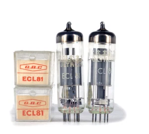 MATCHED PAIR ECL81 ULTRON NOS Tube Lampe 진공관 真空管 电子管 Röhre Valve Valvula Valvola - Picture 1 of 2