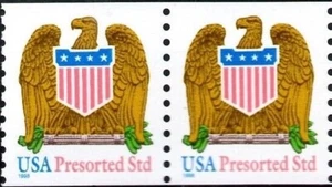 US #3270 MNH Pair 1998 (10c) PreSorted Std Eagle Shield Small Date Coil - Picture 1 of 1