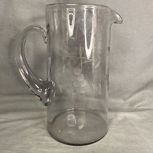 Vintage Radschliff Kristall Traubenmuster angewandter Griff Krug 8,5" - Bild 1 von 6