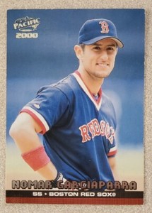 2000 Pacific Platinum Blue Red Sox Baseball Card #64A Nomar Garciaparra POR /75