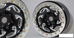 SSD 1.9" Champion Beadlock Wheels BLACK SILVER ring SSD00242 CNC Aluminium - Picture 1 of 4