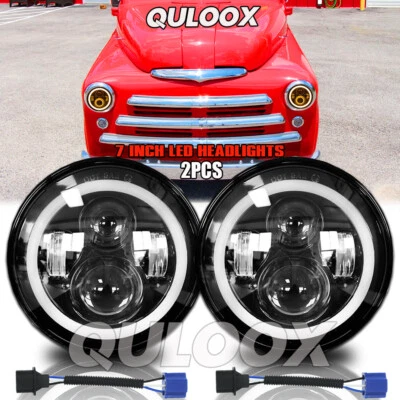 For Dodge D100 D200 D300 Pickup 7inch Round LED Headlights Hi/Lo Sealed Beam 2X - Image 1 of 4