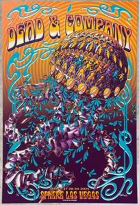 Dead & Company Sphere Vegas March 2025 Foil Poster 24" x 36" Bioworkz Signed /48 - Picture 1 of 6