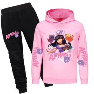 APHMAU 5-13 Year Old Girls' Hoodie Set cartoon Fashion Hoodie Pants Two Piece - Picture 1 of 16