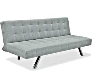 Divano Letto Clic Clac 3 Posti in Tessuto Imbottito Grigio, Design Moderno 175CM - Imagen 1 de 9