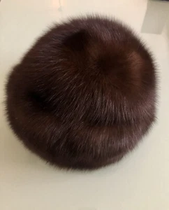 Lenore Marshall NY Mahogany Mink Fur Hat - Picture 1 of 10