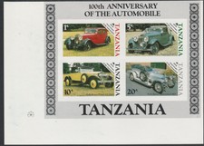 Tanzania (1502) - 1986 Motoring ESSAY m/sheet plus normal u/m