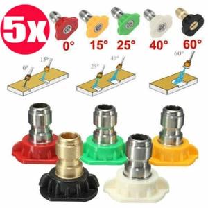 Kit Ugelli Spruzzatore Idropulitrice Alta Pressione/Potenza Confezione da 5 Connessione Rapida 1/4" - Foto 1 di 3