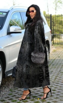 NEW SWAkARA BROADTAIL LONG FUR COAT SILVER FOX CUFFS XL-XXL - Image 1 of 4