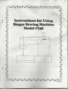 Libro de instrucciones (manual del propietario) Singer 758 - Imagen 1 de 1