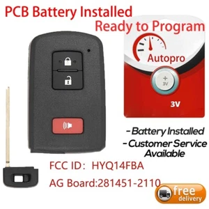 For 2019 2020 2021 Toyota Sequoia Smart Key Prox Remote Fob HYQ14FBA 281451-2110 - Foto 1 di 5