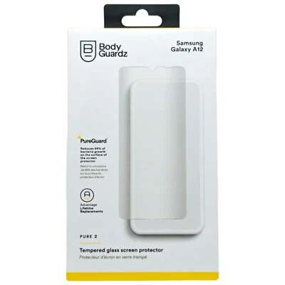 BodyGuardz Pure 2 Glass Screen Protector for Samsung Galaxy A12 Case-Friendly - Image 1 of 2
