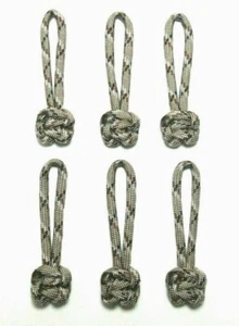 SET OF 6 DESERT CAMO PARACORD 2-5/8" ZIPPER PULL EXTENSIONS - Picture 1 of 3