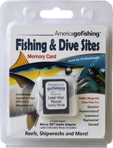 Lower Keys Monroe County Fishing & Dive Sites Memory Card - Picture 1 of 9