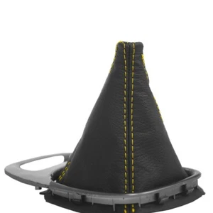 Fits 03-09 Honda S2000 Synthetic Leather Manual Shift Boot Yellow Stitch - Picture 1 of 7