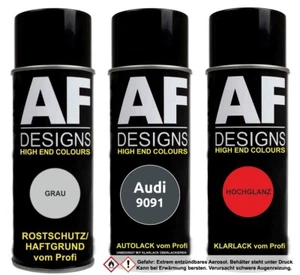 Audi 9091 Quarzit Metallic Autolack Klarlack Grundierung Spraydose Set - Bild 1 von 1
