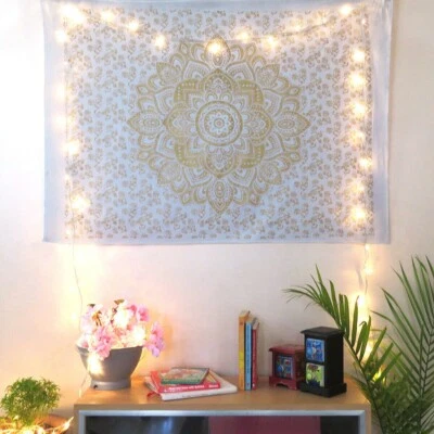 Indian Mandala Wall Hanging Cotton Hippie Meditation Yoga Mat Tapestry Poster - Image 1 of 3