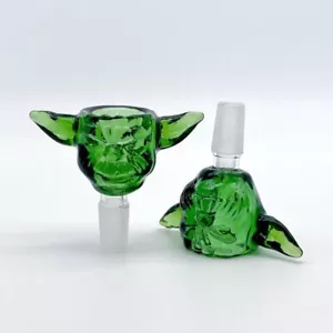 2PCS Green 14MM Male Slide Bowl Bong Pipe Jiont Thick Glass Smoking Tobacco Bowl - Picture 1 of 11