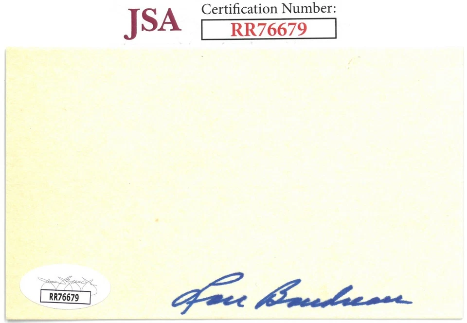 Lou Boudreau signed 3x5 Index Card- JSA #RR76679 (Indians/Red Sox) - Image 1 of 1