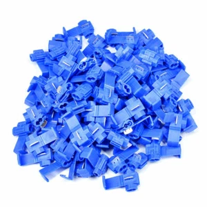 100x Blue Electrical Cable Connectors Quick Splice Lock Wire Terminals Crimp New - Picture 1 of 5