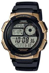 Casio AE1000W-1A3V, World Time Watch, 100M, 5 Alarms,Chronograph,10 Year Battery - Picture 1 of 2
