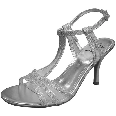 Wild Rose Women's Lilian03 Strappy Glitter and Mesh Sandals - Image 1 of 2