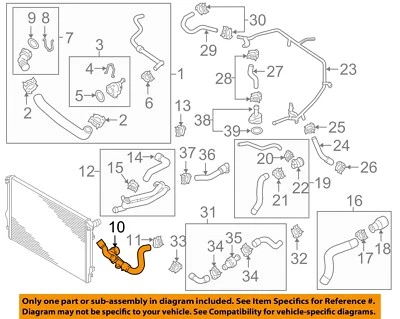 Manguera de refrigeración VW VOLKSWAGEN OEM 14-17 Beetle 1,8 L-L4 5C0122073D Foto 1 de 2