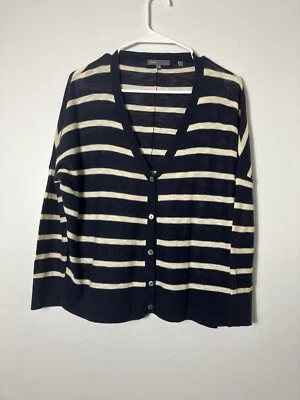 Cárdigan VINCE XS Algodón a Rayas Ligero Gran Tamaño Preppy Oficina Foto 1 de 4