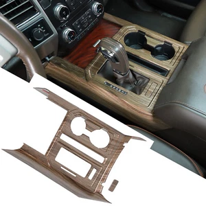 Panel de cambio de marchas y portavasos cubierta embellecedor para Ford F150 2015-20 piezas de grano de madera - Imagen 1 de 8