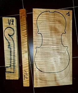 Set Old European Flamed Maple for Violin age 19 years - Picture 1 of 4