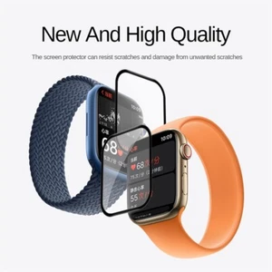 PELLICOLA VETRO TEMPERATO CURVO 11D per Apple Watch series 7 Cassa da 41 / 45 mm - Foto 1 di 9
