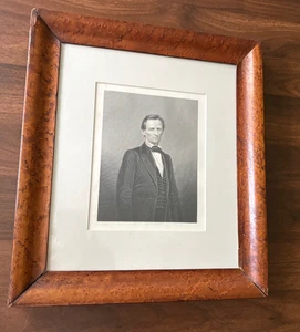 Framed President Abraham Lincoln Engraving by D J Pound  12" x 13" - Picture 1 of 2