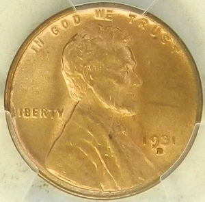 1931 D Lincoln Cent MS65 RB PCGS BU Unc Wheat Penny - NGC Registry [837] - Picture 1 of 4