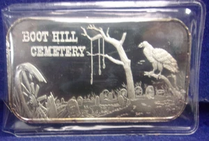 Boot Hill Cemetery Coins Dodge City Kansas Vulture 1oz 999 FINE Silver bar *DN* - Picture 1 of 2