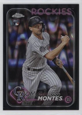 2024 Topps Chrome Black RayWave Refractor /10 Coco Montes #182 Rookie RC - Image 1 of 2