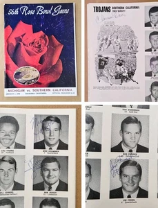 1970 ROSE BOWL Program Signed by USC & Michigan Players Mike Holmgren Jim Fassel - Picture 1 of 20
