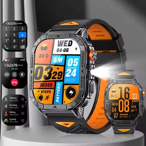 2025 Military Smart Watch (Answer/Make Calls) Flashlight Compass Fitness Tracker - Picture 1 of 26