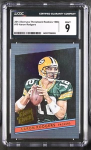 Aaron Rodgers 2015 Panini Donruss  #19 Rated Rookies 86 Throwback CGC 9 Mint - Picture 1 of 3