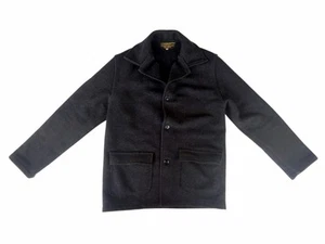 Abrigo de invierno Norwellan 'Bluey' Australia vintage negro de lana pesada para hombre - mediano - Imagen 1 de 8