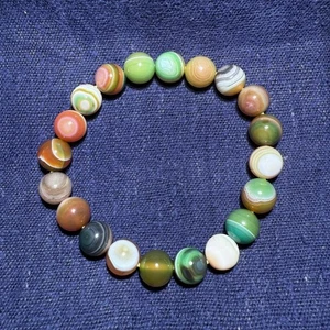 🌟🔥🚀¡GRADO COLECCIONISTA!Raro Brazalete de cuentas de ágata ojo Gobi de China Interior Mongolia - Imagen 1 de 11
