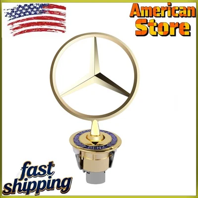 Fit For Mercedes-Benz C230 CLK320 S500 E300 C280 W163 Gold Front 3D Hood Emblem - Image 1 of 4