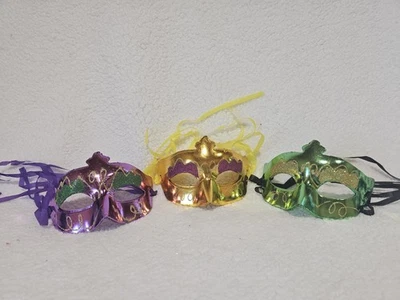 9 Mascarada Veniciana Mardi Gras Máscaras Púrpura Dorado Verde Adulto Foto 1 de 4