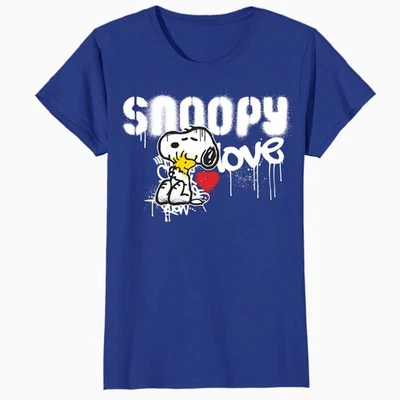 Peanuts Snoopy Love Woodstock Graffiti Retro 90s Street Official Women's T-Shirt - Image 1 of 4