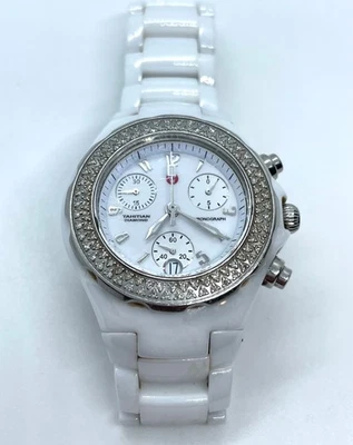 MICHELE Stain/Steel Tahitian Diamond Ceramic Watch MWW12A000001 - Running - Image 1 of 4