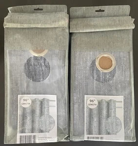 Grommet Top Drapery Blackout Privacy Curtains 50”x 96” Vera Blue/White 2 Panels - Bild 1 von 2