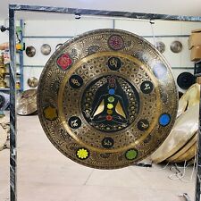 Extra large Special Meditating Yogi carving sound healing Tibetan gong bell