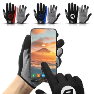 Mens Touch Screen Motorbike Racing Gloves Full Finger Gel Pad Motorcycle Gloves - Picture 1 of 17