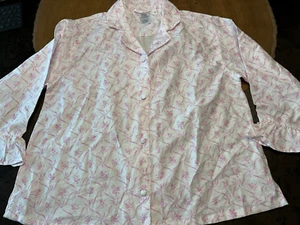 NEW LOVE SHACK FANCY X POTTERY BARN TEEN FLORAL PAJAMA 3/4 SLEEVE SHIRT SZ S - Picture 1 of 6