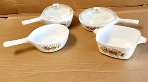 Vintage Corning Ware Spice of Life Casserole Set Dish and Lids - Lot of 6 - Picture 1 of 17
